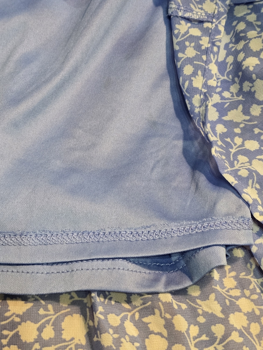 Sienna Sky Blue and White Floral Tiered Mini Skirt "Beachy Vibe" L NWT - Picture 6 of 10